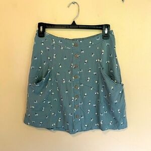 Pink rose, floral skirt